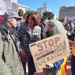 Concentrarea ucrainenilor si belarusilor la Barcelona impotriva invaziei ruse